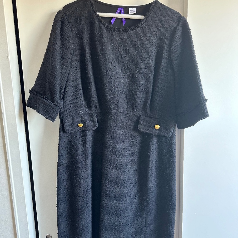 Seraphine Maternity Black Tweed Dress